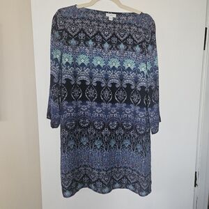 J. Jill Ikat Boho Print Rayon Tunic XSmall